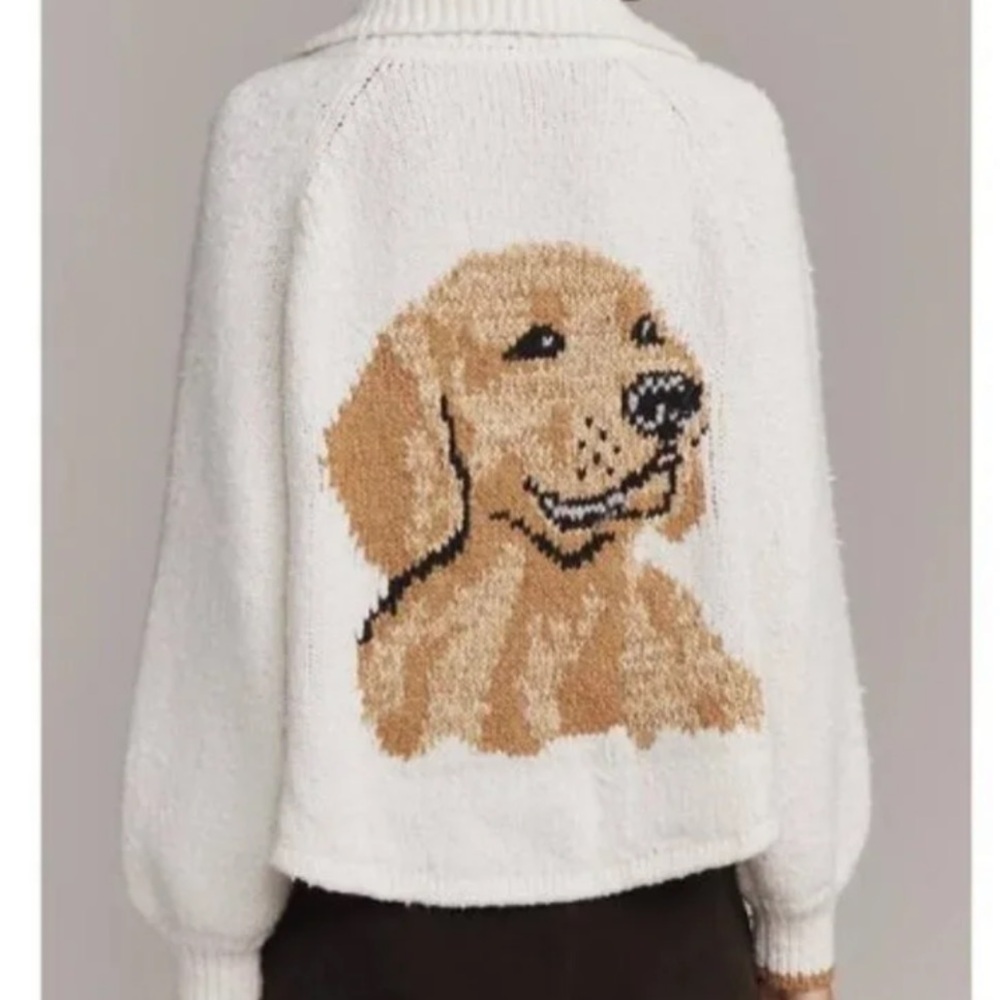 Anthropologie Pilcro The Jesse Dog Icon Cardigan